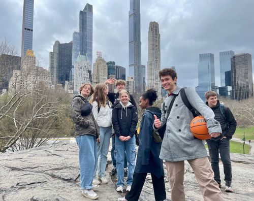 Elever fra Sædding Efterskole i Central Park New York